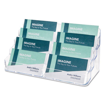 deflecto® 8-pocket Business Card Holder, Holds 400 Cards, 7.78 X 3.5 X 3.38, Plastic, Clear freeshipping - TVN Wholesale